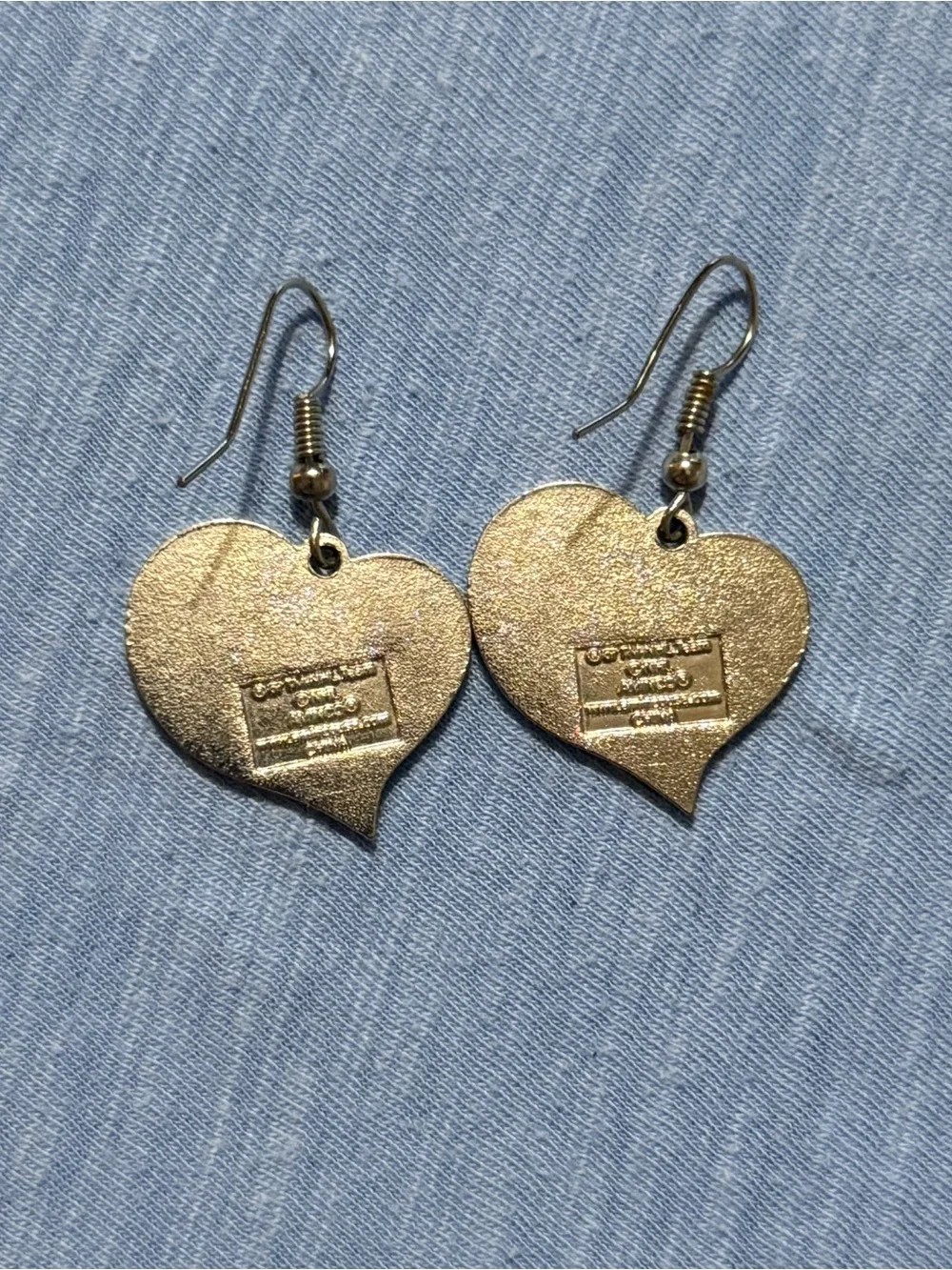 NHL Blackhawk Heart-Shaped Red and Black Dangle Earrings
